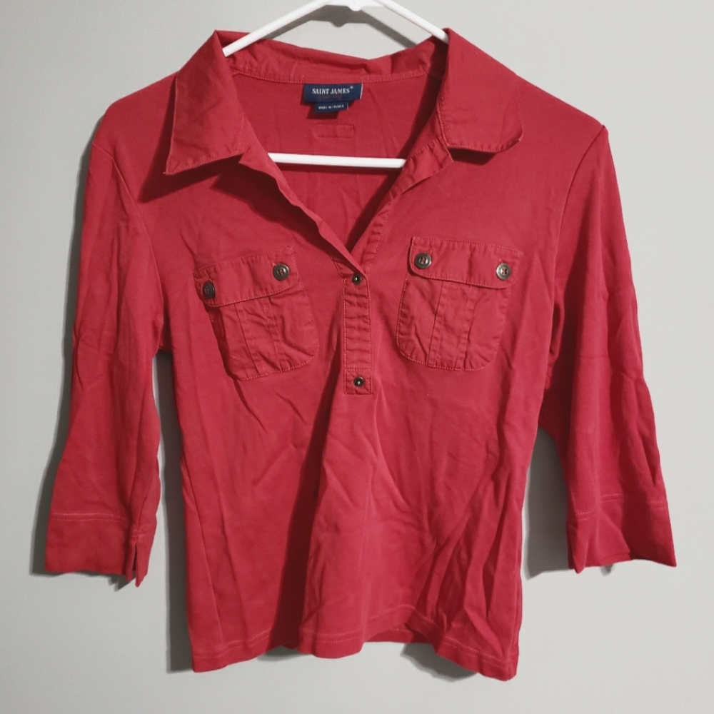 Saint James red shirt made in France